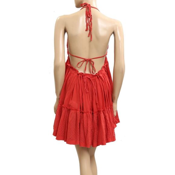 Free People Endless Summer 100 Degree Mini Dress Halter Beach Ruffle S 283567 - Picture 12 of 14